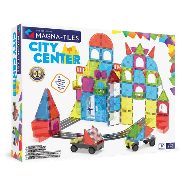 MAGNA-TILES Μαγνητικά Τουβλάκια MAGNA-TILES City Center 110 Τεμάχια – Μαγνητικά Πλακίδια STEM για Πόλη