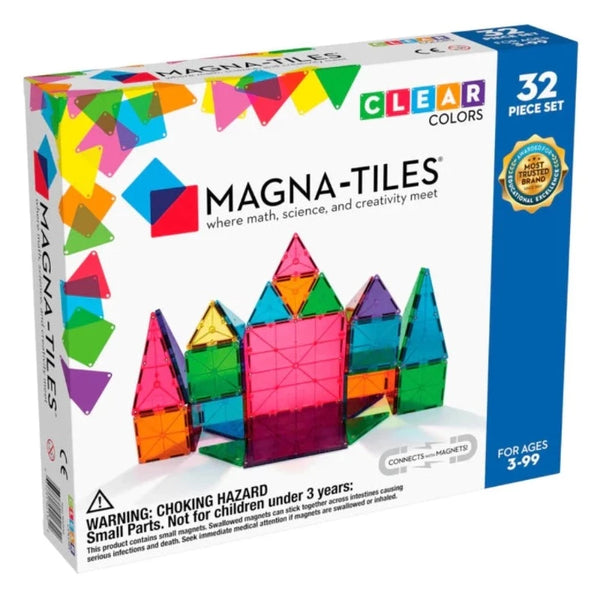 MAGNA-TILES Μαγνητικά Τουβλάκια Μαγνητικά Πλακίδια Magna-Tiles Clear Colors 32τμχ