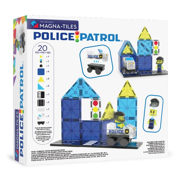 MAGNA-TILES Μαγνητικά Τουβλάκια MAGNA-TILES Police Station 35 Τεμάχια – Μαγνητικά Πλακίδια STEM για Αστυνομικό Σταθμό
