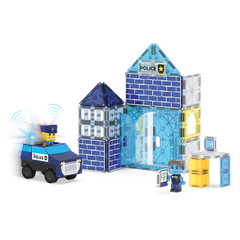 MAGNA-TILES Μαγνητικά Τουβλάκια MAGNA-TILES Police Station 35 Τεμάχια – Μαγνητικά Πλακίδια STEM για Αστυνομικό Σταθμό