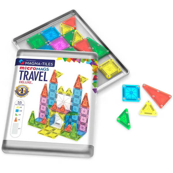 MAGNA-TILES Μαγνητικά Παιχνίδια MAGNA-TILES Travel Set Deluxe 55 Τεμάχια – Μαγνητικά Πλακίδια STEM για Ταξίδια & Μεταφορά