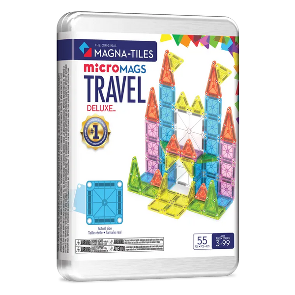 MAGNA-TILES Μαγνητικά Παιχνίδια MAGNA-TILES Travel Set Deluxe 55 Τεμάχια – Μαγνητικά Πλακίδια STEM για Ταξίδια & Μεταφορά