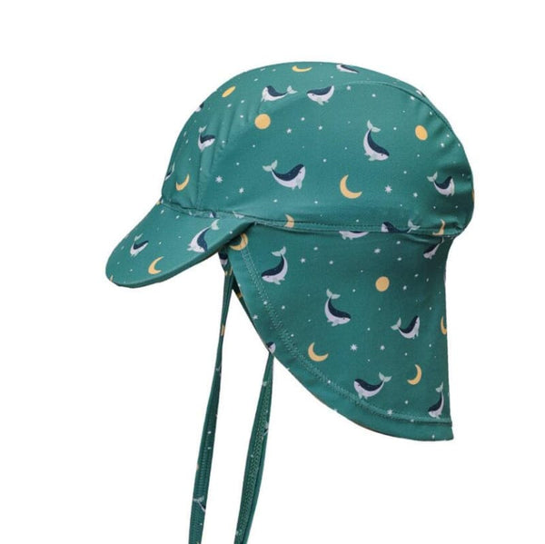 Monnëka καπελο 6-12M (74/80 CM) Καπέλο Παραλίας Αντηλιακής Προστασίας Teal Whale – Monnëka