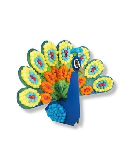 Playmais Ζωγραφική - Καλλιτεχνικά - Παζλ Playmais: 2.300 τεμάχια 3D Παγώνι, Σφουγγαράκια από καλαμπόκι