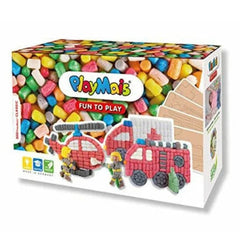 Playmais Ζωγραφική - Καλλιτεχνικά - Παζλ Playmais: Κατασκευές με εικόνες και με σφουγγαράκια 4τμχ. - Πυροσβεστικό Όχημα