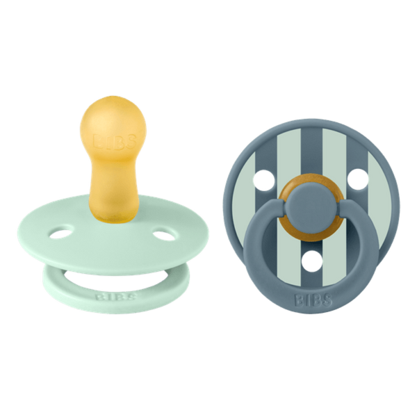 Bibs Studio Collection Pacifier Set 2pcs – Block Nordic Mint/Petrol– Round No2 (6+ months) 12022102