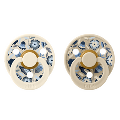 Bibs X Liberty Bobo Rubber Pacifiers Ivory / Vanilla Mix for 6+ months 2pcs