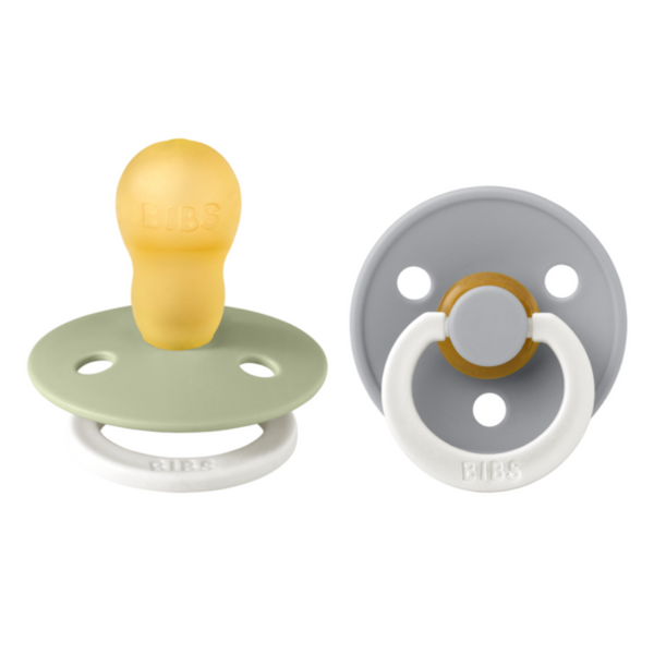 Bibs Rubber Pacifiers for 18+ months Colour Night Sage Glow &amp; Cloud Glow 2pcs 