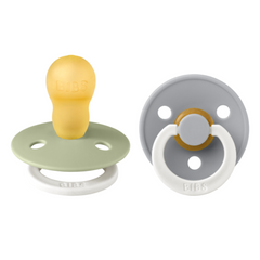 Bibs Rubber Pacifiers for 18+ months Colour Night Sage Glow &amp; Cloud Glow 2pcs 