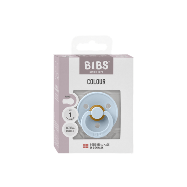 BIBS Πιπίλα COLOUR – BABY BLUE – ΣΤΡΟΓΓΥΛΗ No1