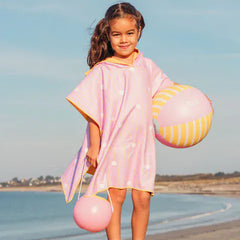 Quut Poncho Quut. Παιδικό πόντσο Κοχύλια Banana Pink