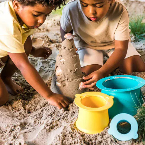 Quut Παιχνίδια θαλάσσης Quut. Κουβαδάκια για πύργους στην άμμο Lagoon/ Banana blue