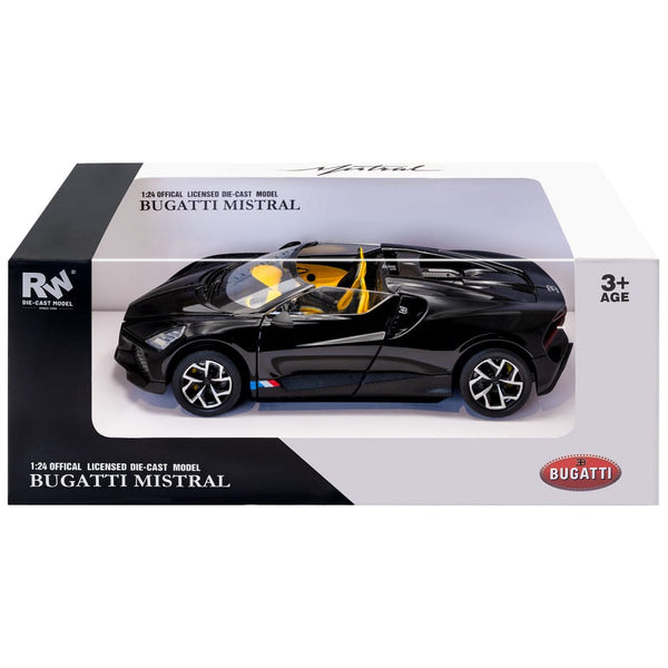 Re.el Toys Αυτοκίνητάκια Bugatti Mistral Μαύρη – Μεταλλικό Αυτοκίνητο Κλίμακας 1:24