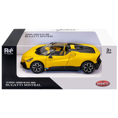 Re.el Toys Αυτοκίνητάκια Bugatti Mistral Κίτρινη – Μεταλλικό Αυτοκίνητο Κλίμακας 1:24