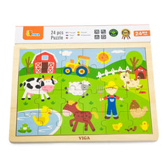 Viga Ζωγραφική - Καλλιτεχνικά - Παζλ Viga Παζλ ξύλινο 24 τμχ. Αγρόκτημα