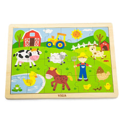 Viga Ζωγραφική - Καλλιτεχνικά - Παζλ Viga Παζλ ξύλινο 24 τμχ. Αγρόκτημα