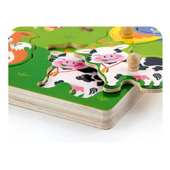 Viga Ζωγραφική - Καλλιτεχνικά - Παζλ Viga Σφηνώματα ξύλινα με ήχους ζωάκια φάρμας