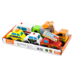 Viga Αυτοκίνητάκια Viga Ξύλινα οχηματάκια 6 τμχ.